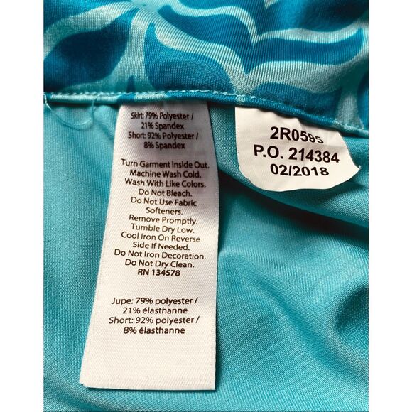 Vineyard Vines Performance Skort Women’s Small Blue Leaf Print Active Golf Tenni - Picture 6 of 6